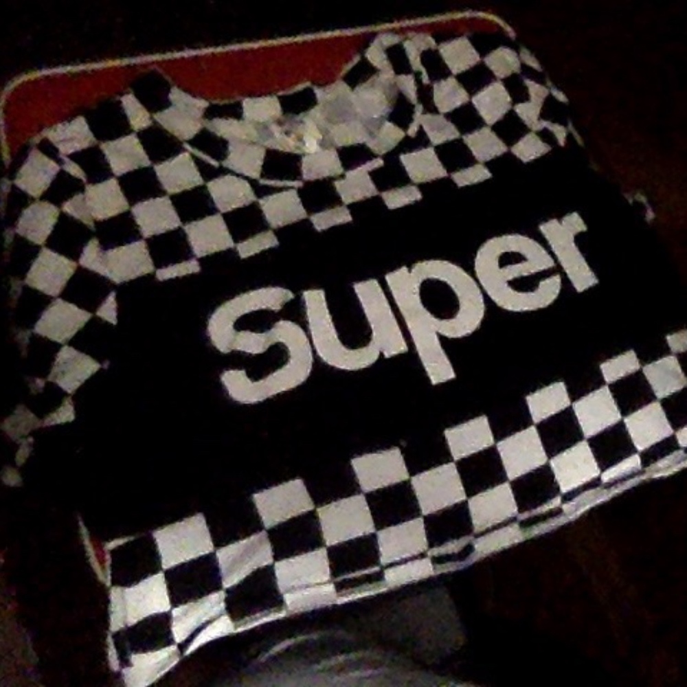 super shirt black and white boxes